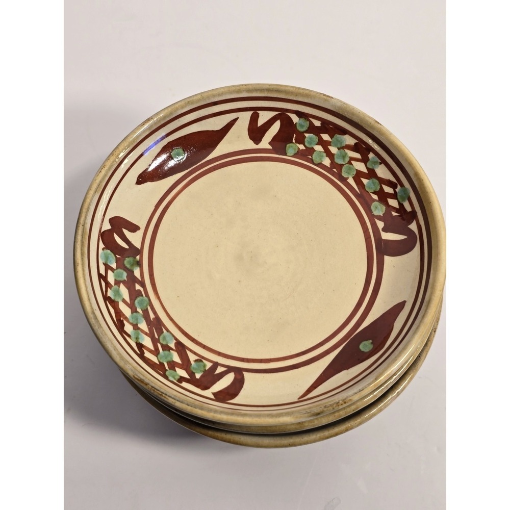 Set of 5 Vintage MINO JAPANESE Pottery Small Dishes Raised Foot Ring collectible